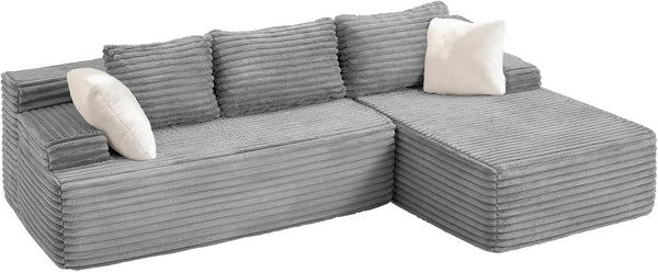 Boneless Couch Modular Sectional Sofa L-Shape Cloud Couch Lounge Furniture9