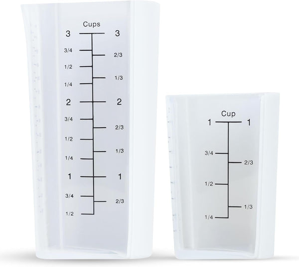 Plastic Measuring Cups Set of 2 (1 Cup & 3 Cup with Oz & Ml Markings)1