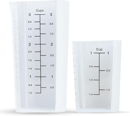 Plastic Measuring Cups Set of 2 (1 Cup & 3 Cup with Oz & Ml Markings)1