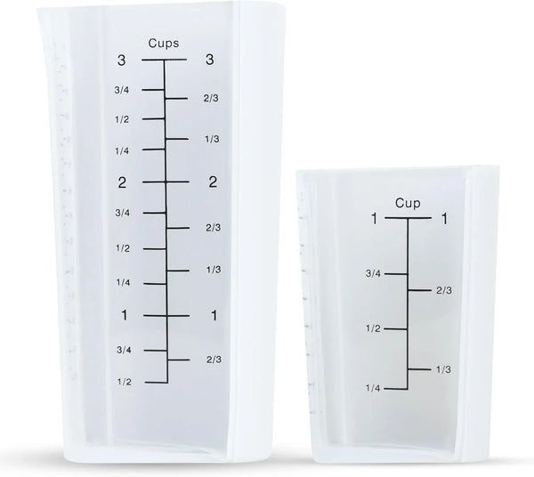 Plastic Measuring Cups Set of 2 (1 Cup & 3 Cup with Oz & Ml Markings)1
