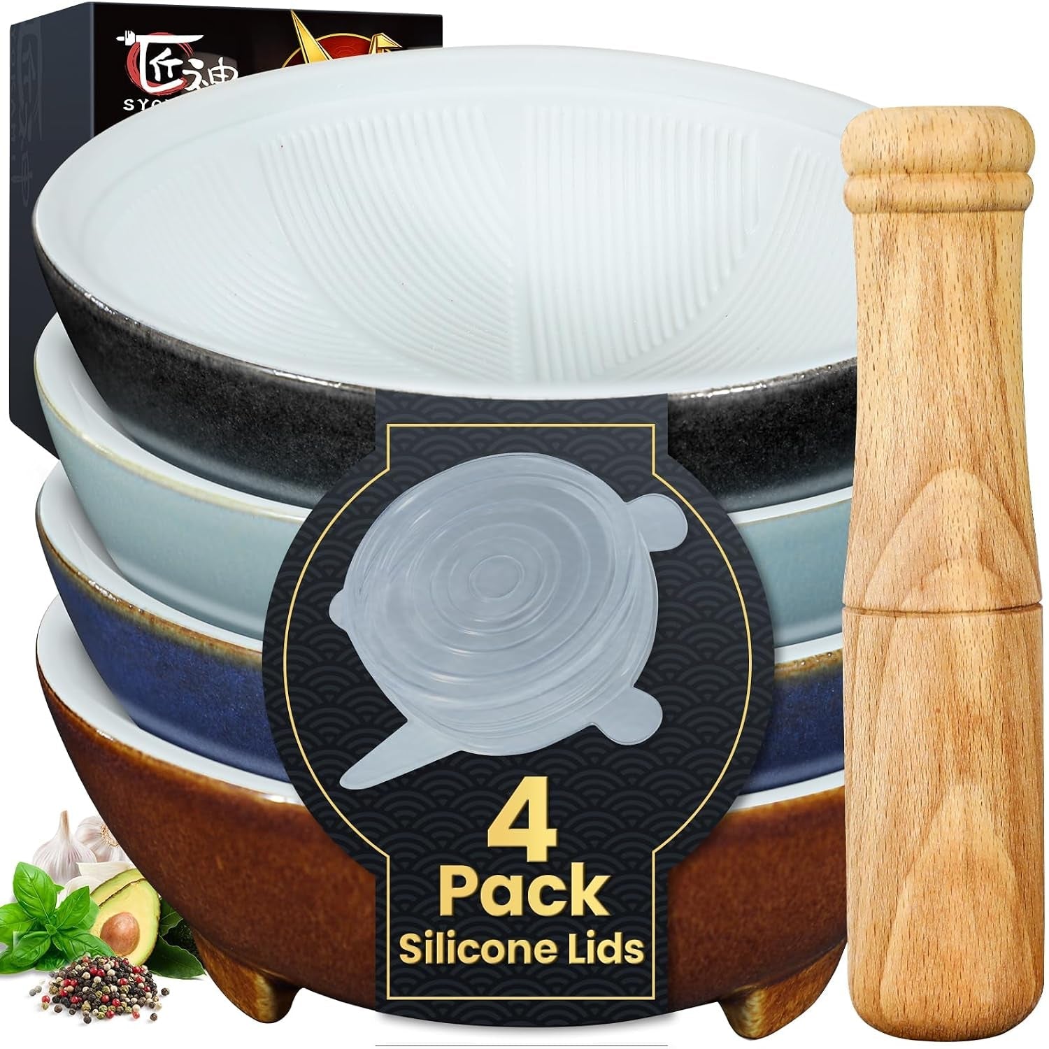 4pcs-small-ceramic-mortar-and-pestle-set-with-silicone-lids
