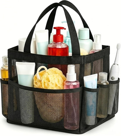 Mesh Shower Caddy Portable with 9 Pockets for College Dorm Room Essentials1