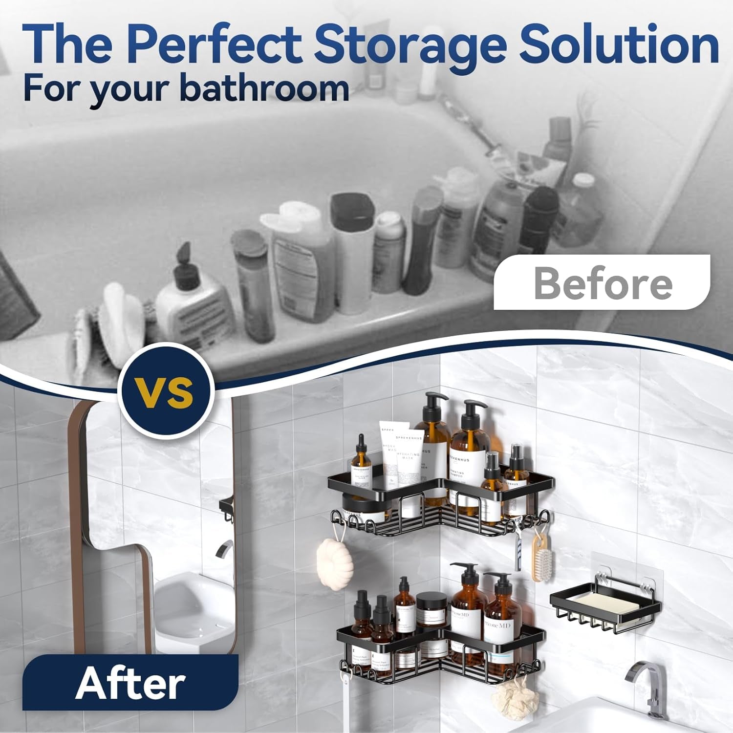 corner-adhesive-shower-caddy-with-soap-holder-and-12-hooks-rustproof-stainless-steel-bathroom-organizer-no-drilling-wall-mounted-rack-black-3-pack
