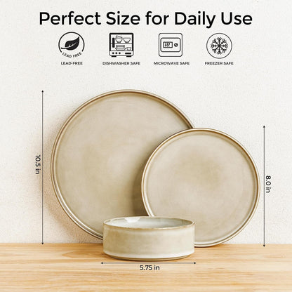 Stoneware Dinnerware Sets for 8,24 Piece Plates and Bowls Sets3