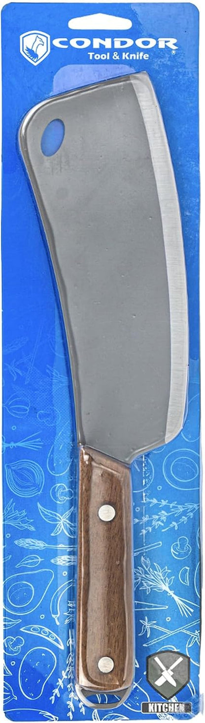 Tool & Knife Cleaver Knife - Blasted Satin Finish - 1075 High Carbon Steel - Walnut Rivet Handle - 7.17 in Blade - 8.47Oz (2.2Mm Thick)2
