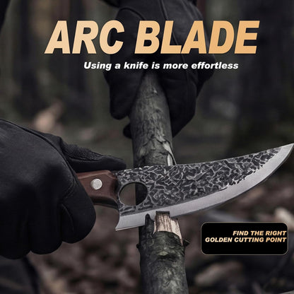 Viking Knife, Butcher Knife Hand Forged Boning Knives, Japanese Paring Knives Kitchen Chopping for Meat Cutting Chefs Cleaver Camping Cooking, BBQ, Gifts for Men7