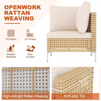 Boho Outdoor Patio Furniture Set with Non-Slip Cushions - 7 Piece4