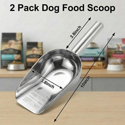 2 Pack 1 Cup Dog Food Scoop,  Stainless Steel Dog Food Measuring Cup, Wet Dry Food Precision Scale, Suitable for Pet Food Grain Rice Flour Ice Cube7