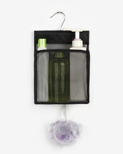 Hanging Mesh Shower Caddy Organizer Bathroom Storage Bag with Hooks for Camper, Gym, Cruise, Cabin, College Dorm Shower, Swimming and Rv,Black4