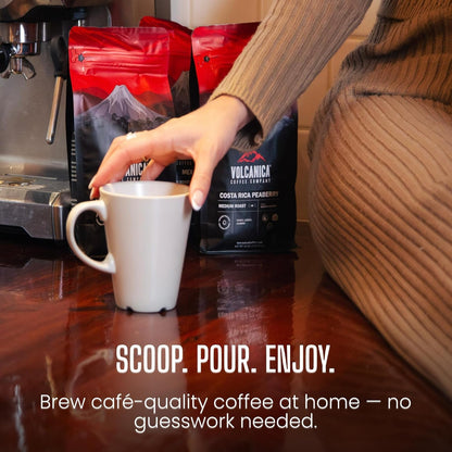 Volcanica Low Acid Espresso Coffee, Dark Roast 100% Arabica, Espresso Grind, Espresso Roast, Bold Sweet Flavor, Fresh Roasted, Kosher, Vegan, Gluten-Free, 16 Oz8