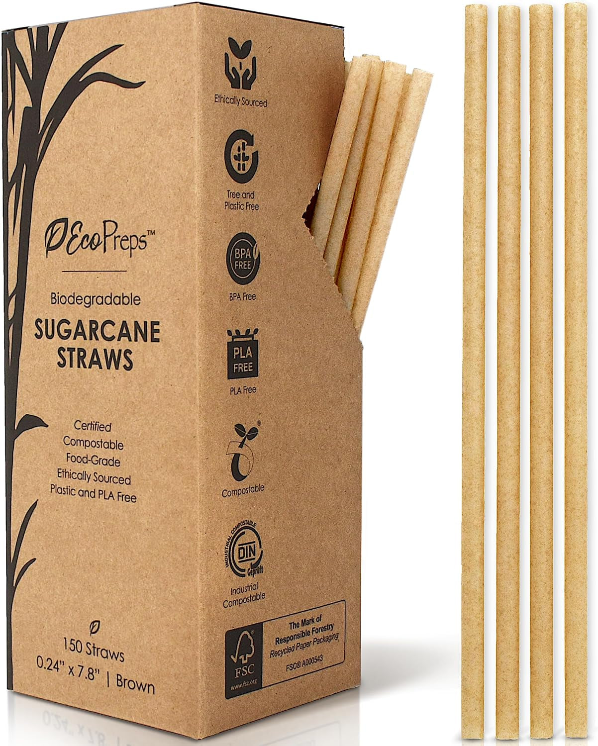 biodegradable-sugarcane-disposable-straws-plastic-free-150-count-100-compostable-eco-friendly-drinking-straw-7-8-natural-sugar-fiber-straws-smoothie-straw-for-home-restaurant-parties