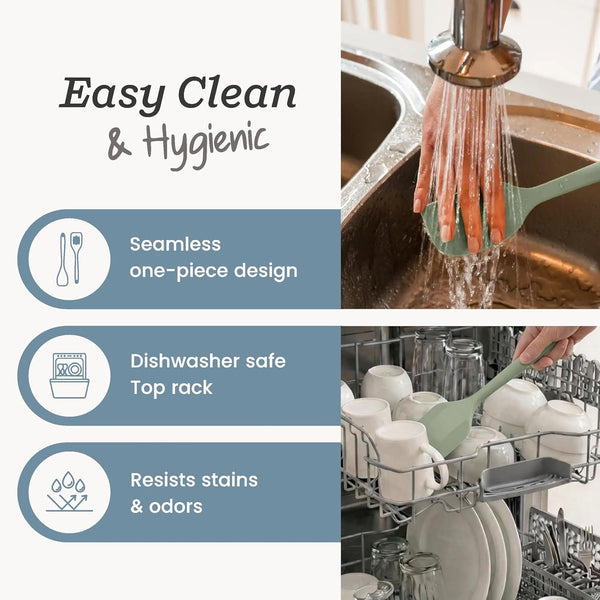 Starpack Flip and Whip Silicone Baking Utensils Set (5-Piece) - LFGB Non Toxic, 600°F Heat Resistant, Bpa-Free - Whisk and Rubber Spatula Set with Pastry Brush - Dishwasher Safe, Nonstick Sage Green8