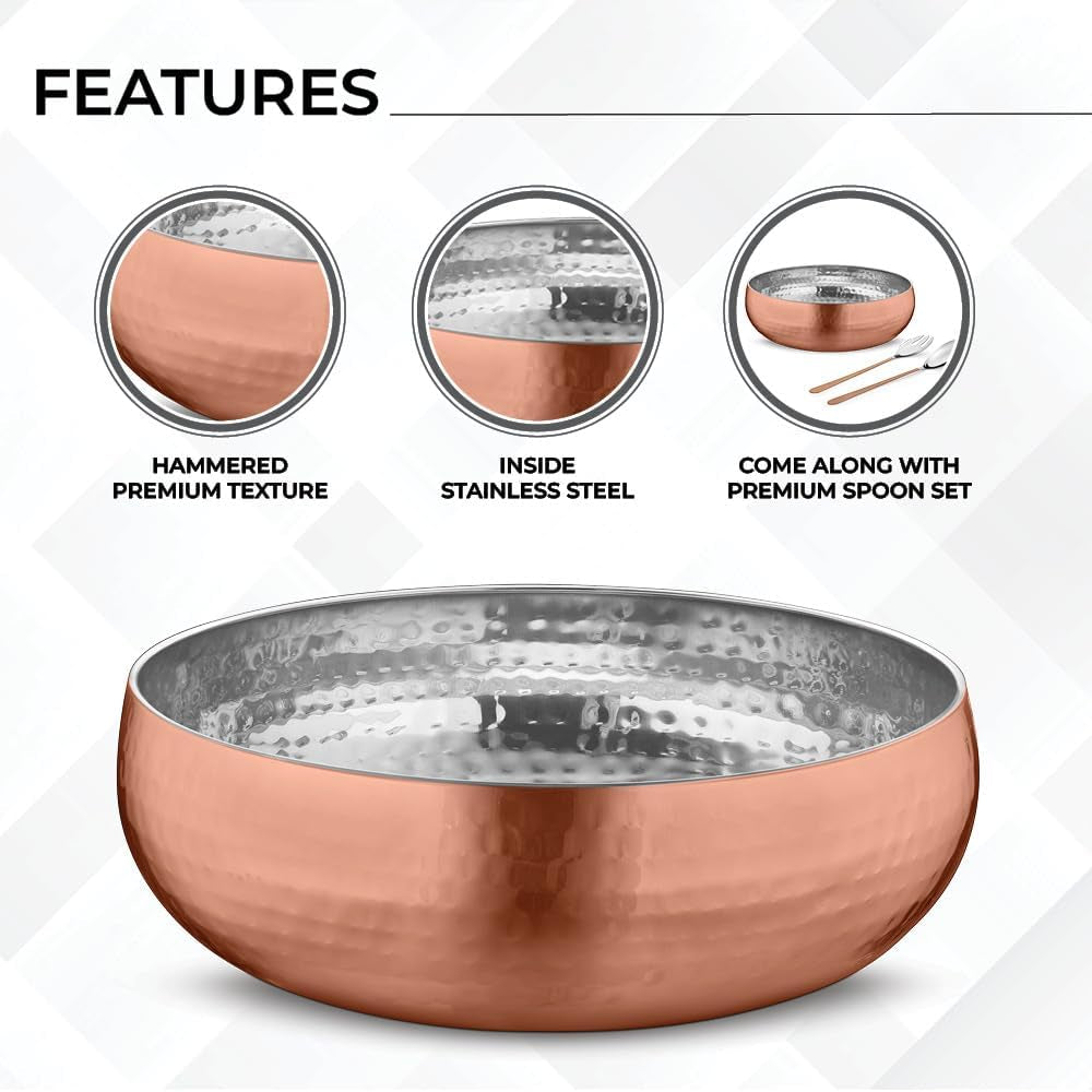 ®-set-of-3-premium-stainless-steel-salad-mixing-bowl-hammered-finish-handmade-includes-salad-serving-utensils-copper-plated