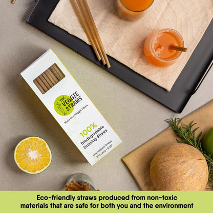 – 100 PCS of 8.25 Inches Unwrapped Biodegradable Straws – Made of Vegetable Fibers, Best Environment Friendly Drinking Straws for Hot and Cold Beverages7
