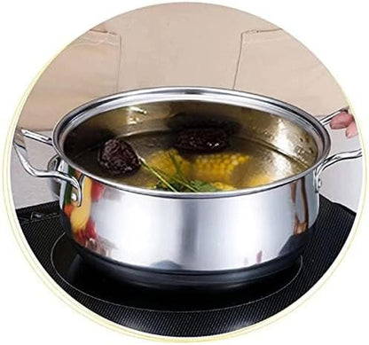 TKUS 3Pcs/Set Stainless Steel Cookware Set Flat Bottom Frying Pan Soup Pot Milk Pot Kit Induction Cooker Cooking Pan for Home Kitchen (1)8