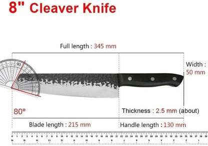 Meat Cleaver, 8 Inch Kitchen Knives Chopping Vegetables Slicing Knife Wood Handle Stainless Steel Handmade Knives2