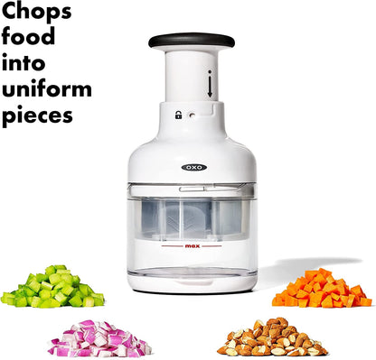 OXO Good Grips Vegetable Chopper with Easy-Grip Handle for Meal Prep | Dices Onions, Peppers & More, Soft Non-Slip Grip, Easy-Press Blade, Container Catches Food, Kitchen Meal Prep Tool2