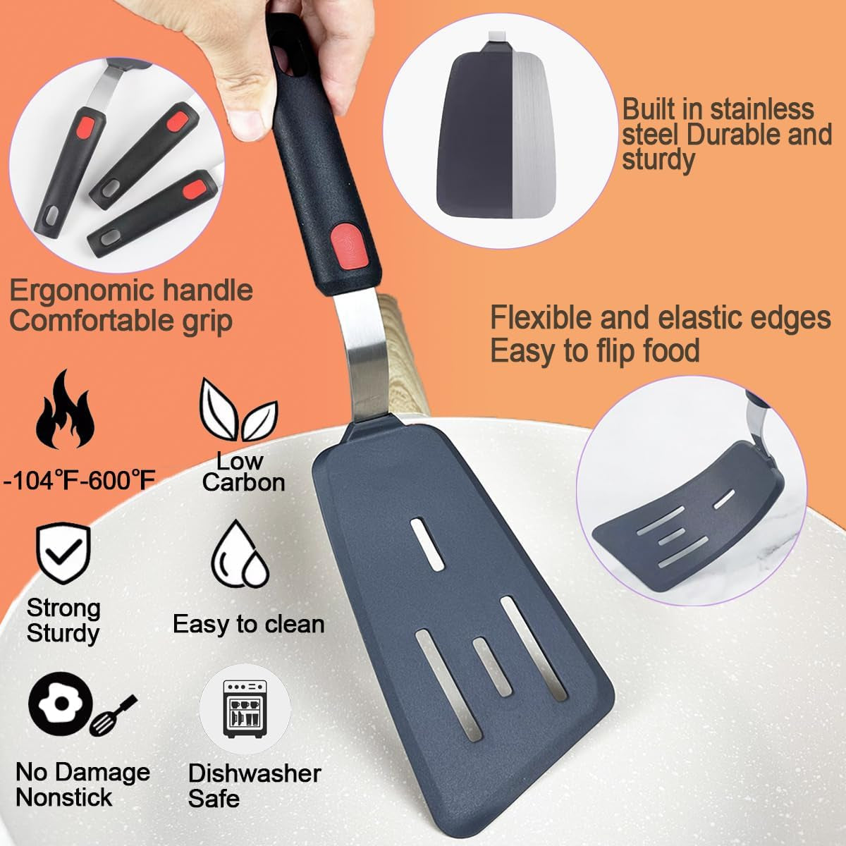 4pcs-spatula-silicone-heat-resistant-flexible-rubber-silicone-spatulas-for-nonstick-cookware-burger-pancake-spatula-turner-large-spatulas-set-for-cooking-kitchen-utensils-set-black