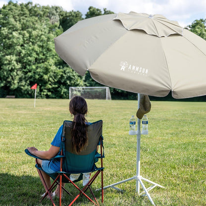 Shade Umbrella, Premium Portable Umbrella with Stand, 6.5Ft Lightweight Free Standing Canopy for Sporting Games, Adjustable Instant Sun Protection and Easy to Carry, Beige4