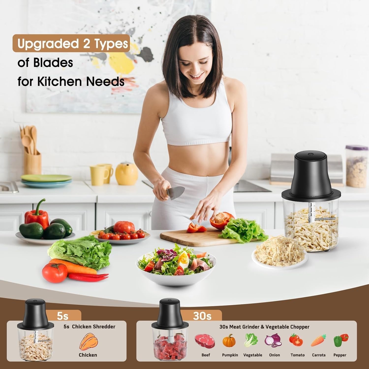 3-in-1-upgraded-food-processor-with-electric-chicken-shredder-1-5l-bowls-vegetable-food-chopper-dicer-grinder-with-250w-copper-motor-one-touch-shredder-for-chicken-nuts-baby-food-dough