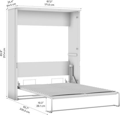 Queen Murphy Bed, White Chocolate, Lumina, 68W3