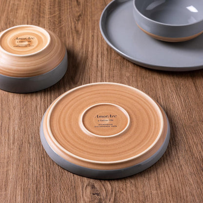 Dinnerware Sets for 8, 24 Pieces Ceramic Plates and Bowls Set4