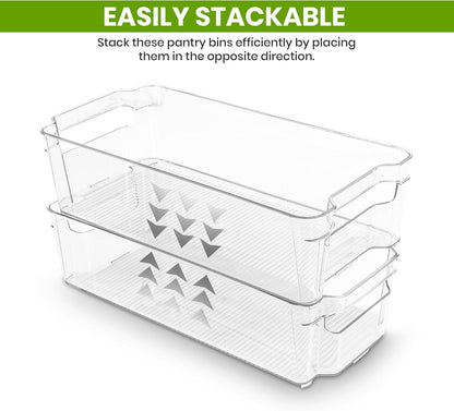 Plastic Stackable Storage Bins for Fridge, 8 Pack, Clear7