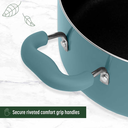 Ceramic Nonstick Pots and Pans Set, Premium Ceramic Coating Made without PFOA, PTFE or PFAS, Dishwasher Safe, 12-Piece, Turquoise5