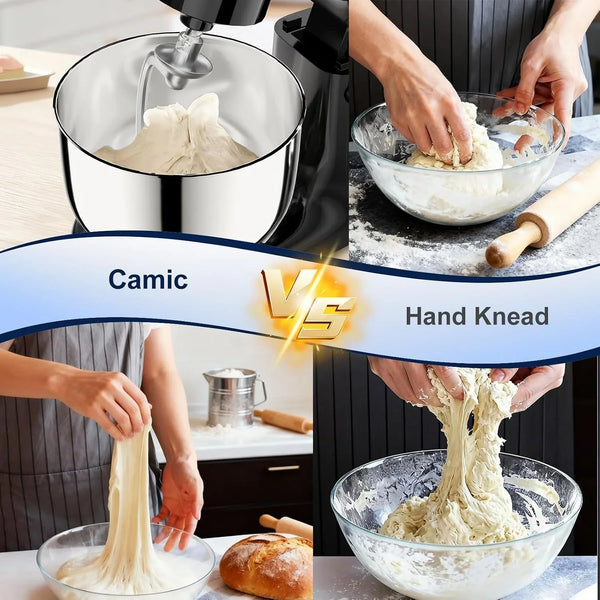 Stand Mixer, 4.2QT+5.3QT Two Bowls Electric Food Mixer, 10 Speeds with Digital Setting 3-IN-1 Kitchen Mixer for Baking Cakes Cookie Bread Salad with Egg Whisk,Dough Hook,Flat Beater7