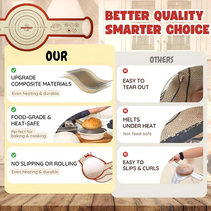 Sourdough Silicone Bread Sling for Dutch Oven, 2PCS Non-Stick Reusable Baking Mat with Long Handles, Essentials Bread Making Supplies for Dough Transfer and Loaf Pan Lifter Liner, Set of Oval & Round6