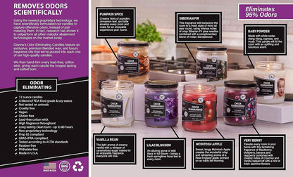 Vanilla Bean Odor Eliminating Highly Fragranced Candle - Eliminates 95% of Pet, Smoke, Food, and Other Smells Quickly - up to 80 Hour Burn Time - 12 Ounce Premium Soy Blend7