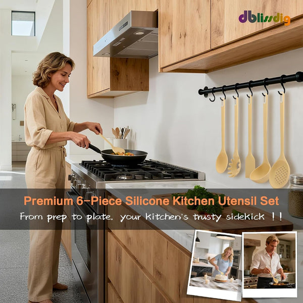 6-Piece Silicone Kitchen Cooking Utensils Set6