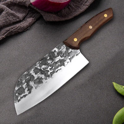 Meat Cleaver,Cleaver Knife 7 Inch Forged Meat Cleaver Kitchen Chef'S Knife Stainless Steel Butcher Boning Knife Wooden Handle Fish Knife Cooking Utility Tools, LAMAJIGA58445