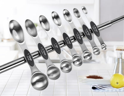 Magnetic Measuring Cups & Spoons Set of 15 with Levelers, Black | Patented Stackable Stainless Steel Measuring Cups & Heavy Duty Metal Measuring Spoons for Dry & Liquid Ingredients8