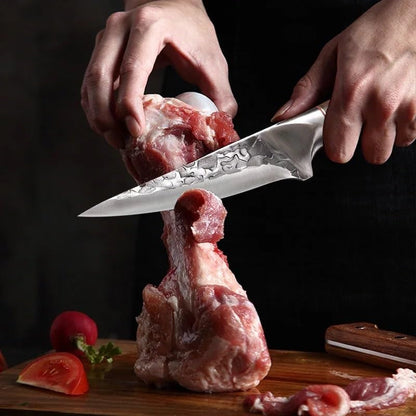 Meat Cleaver, 5 Inch Boning Knife Kitchen Knives Hand Forge Blade Wooden Handle Boning Butcher Knife Slicing Fish Fruit Steak Cleaver Meat Chef Knife5