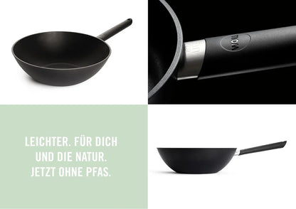 ECO LITE WOK 12" Made in Germany. Made from 100% Recycled Aluminum.Pfas-Free Diamond QXR Non-Stick Coating2