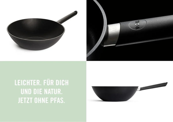 ECO LITE WOK 12" Made in Germany. Made from 100% Recycled Aluminum.Pfas-Free Diamond QXR Non-Stick Coating2