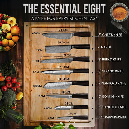 Japanese Kitchen Knife Set with Bag, 20-Piece Professional Chef Knife Set, High Carbon Stainless Steel Knives, Travel Case and Cutting Board, Complete Cooking Set2