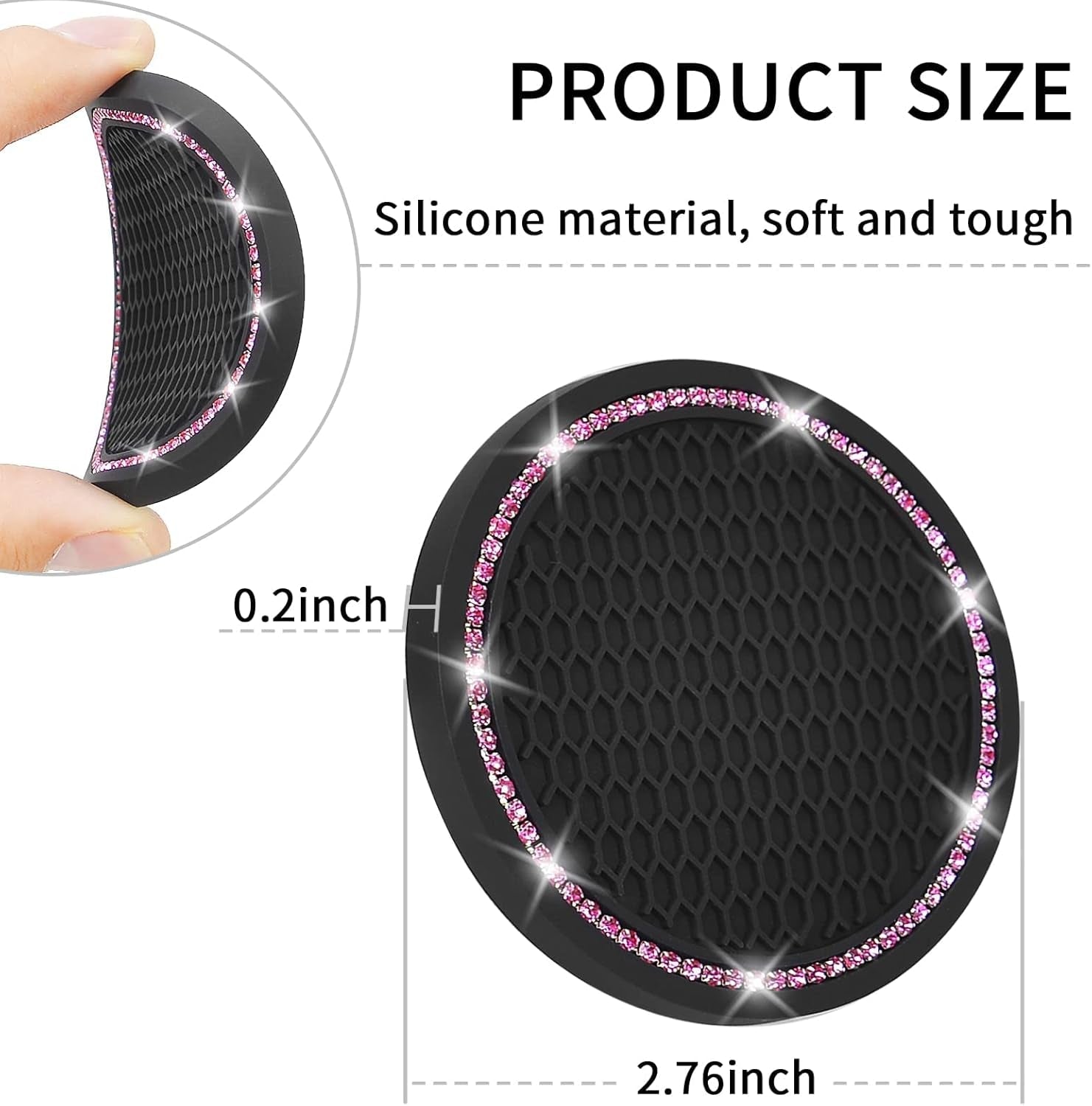 4-pack-car-coasters-universal-vehicle-bling-car-coaster-cute-rhinestone-coaster-for-cup-holders-interior-accessories-2-75-silicone-anti-slip-car-coasters-for-women-pink-crystal-circle