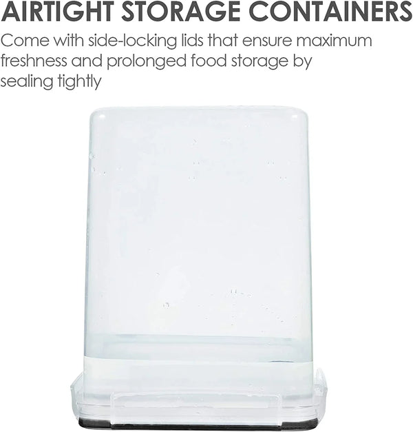 5.2L Flour Sugar Storage Containers, 4 PCS, Black5
