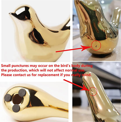 Small Birds Statues Home Decor, Modern Style, Gold, M&L | Ceramic Animal Figurines, Set of 2 Decorative Ornaments, for Living Room, Bedroom, Office Desktop, Cabinets, Coffee Bar6