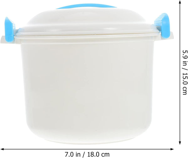 Microwave Rice Cooker, 1.8L/6 Cup BPA Free Small Plastic Steamer for Rice, Meat, Vegetables & Pasta, Dishwasher Safe Microwave Cookware for Home, Office & Dorm3