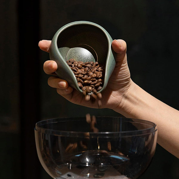 2-Pack Coffee Bean Dosing Cups by James Hoffmann, 30G-60G Capacity (Matte Dark Green)2