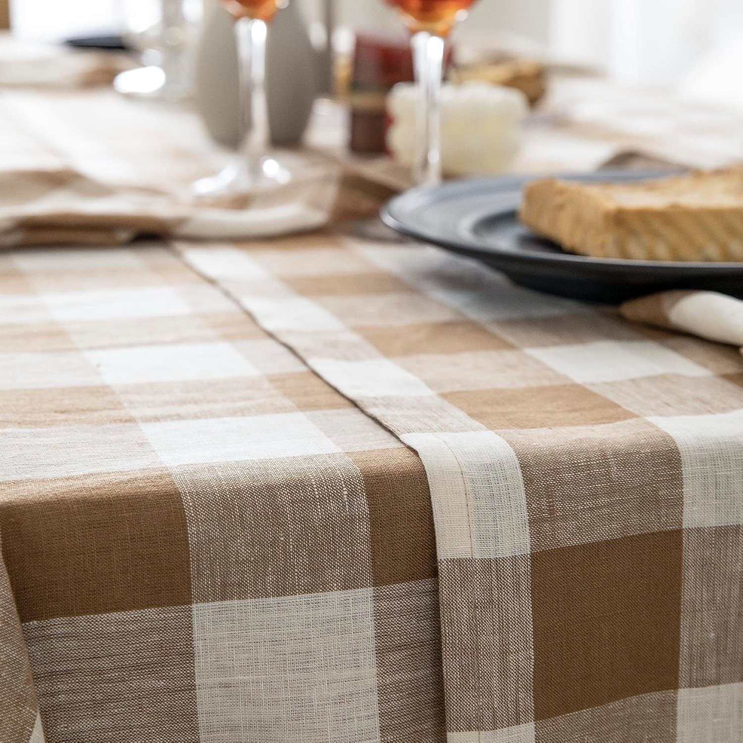 100-yarn-dyed-linen-rectangle-tablecloths-60x120inches-for-dining-buffet-parties-picnic-events-and-restaurants-decorative-halloween-thanksgiving-machine-washable-tablecloths-brown-plaid