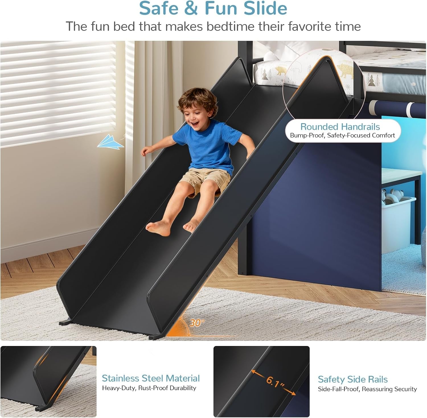 twin-low-loft-bed-with-slide-and-safety-staircase-2-storage-drawers-kids-twin-size-loft-bed-with-led-lights-under-bed-play-tent-built-in-desk-metal-loft-bed-with-safety-guardrail-black-and-blue