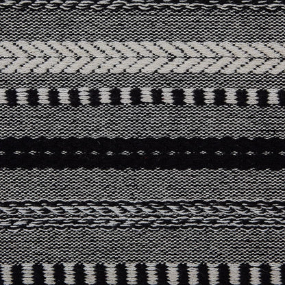 Farmhouse Braided Stripe Table Runner Collection, 15X72 (15X77, Fringe Included), Black3