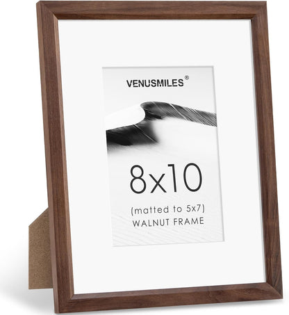 8X10 Picture Frame Natural Solid Walnut Photo Frames with 5X7 Removable Mat Wall Hanging Large Handcrafted Frame with HD Plexiglass Wall and Tabletop Display Large Poster Frame1