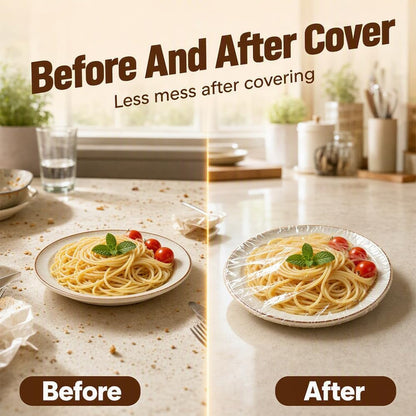 2026 New Disposable Stretch Food Cover Elastic Bowl Covers (White*300)2