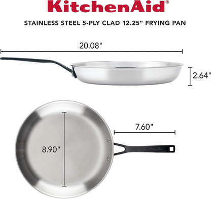 Kitchenaid 5-Ply Clad Polished Stainless Steel Fry Pan/Skillet, 12.25 Inch2