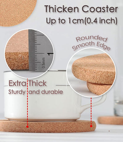 Cork Trivets for Hot Dishes, Hot Pots and Pans, 8 Inch 4 Pcs | High Density Thick Cork Trivet, Heat Resistant, Large Coaster for Kitchen, Kitchen Essentials, Hot Pads for Countertop5